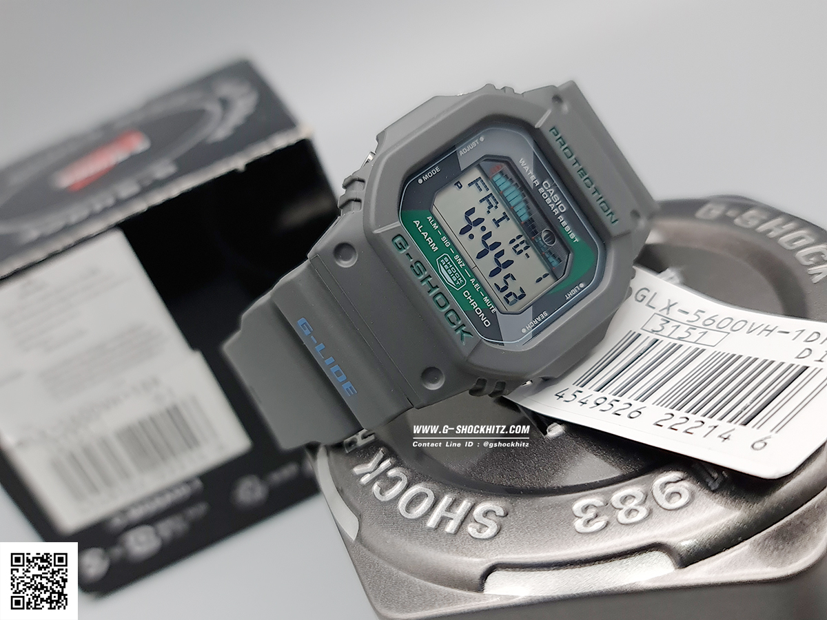 CASIO MID YEAR SALE G-SHOCK พร้อมส่ง นาฬิกาข้อมือ นาฬิกากันน้ำ นาฬิกาของแท้ ประกันศูนย์ CMG 1 ปี รุ่น GLX-5600VH-1 นาฬิกาสีเทา