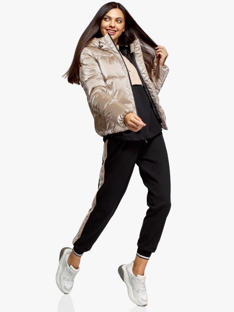 Oodji เสื้อกันหนาว เสื้อฮู้ด บุนวมอุ่น สีแชมเปญ แบรนด์ Oodji Ultra (padded puffer coAt