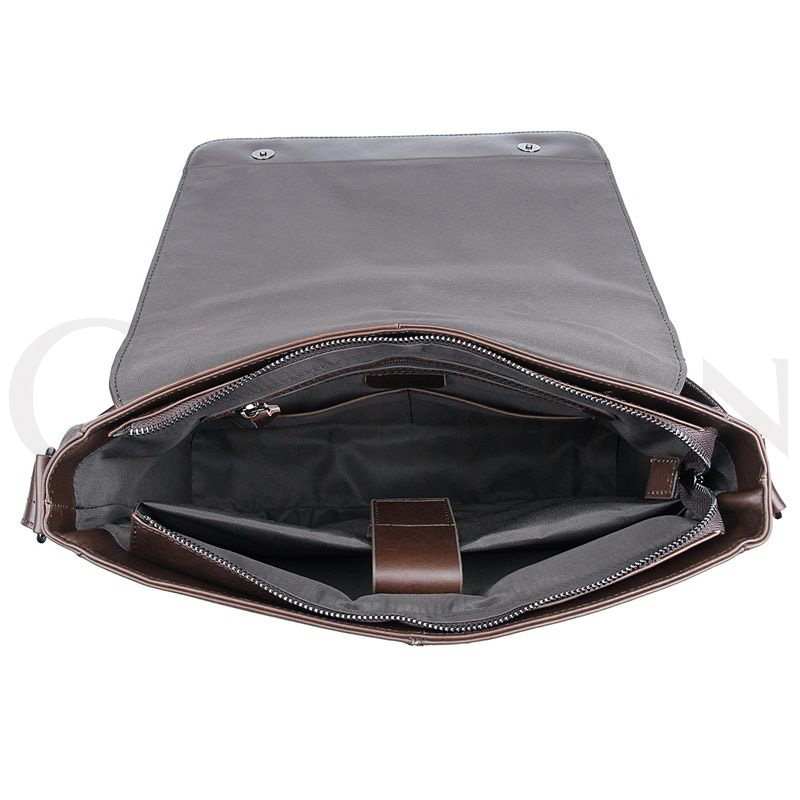 กระเป๋าสะพายข้างหนังแท้ สีน้ำตาลกาแฟ รุ่น MB-010C