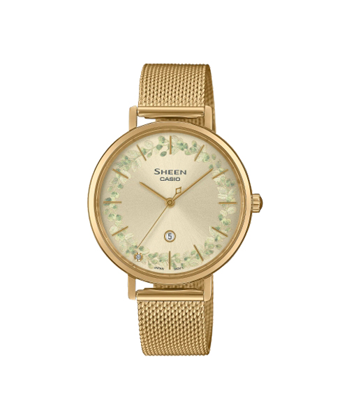 CASIO SHEEN นาฬิกาข้อมือ นาฬิกากันน้ำ นาฬิกาของแท้ ประกันศูนย์ CMG 1 ปี รุ่น SHE-4539FGM-9A นาฬิกาสีทอง