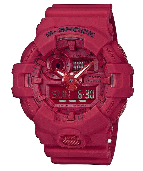 CASIO MID YEAR SALE G-SHOCK พร้อมส่ง นาฬิกาข้อมือ นาฬิกากันน้ำ นาฬิกาของแท้ ประกันศูนย์ CMG 1 ปี รุ่น GA-735C-4A นาฬิกาสีแดง