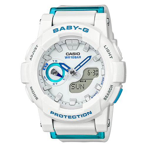 CASIO BABY-G นาฬิกาข้อมือ นาฬิกากันน้ำ นาฬิกาของแท้ ประกันศูนย์ CMG 1 ปี รุ่น BGA-185FS-7A นาฬิกาสีขาว