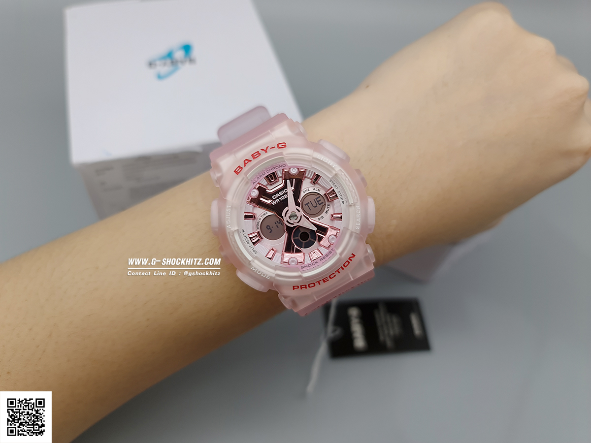 CASIO BABY-G นาฬิกาข้อมือ นาฬิกากันน้ำ นาฬิกาของแท้ ประกันศูนย์ CMG 1 ปี รุ่น BA-130CV-4A นาฬิกาสีชมพู