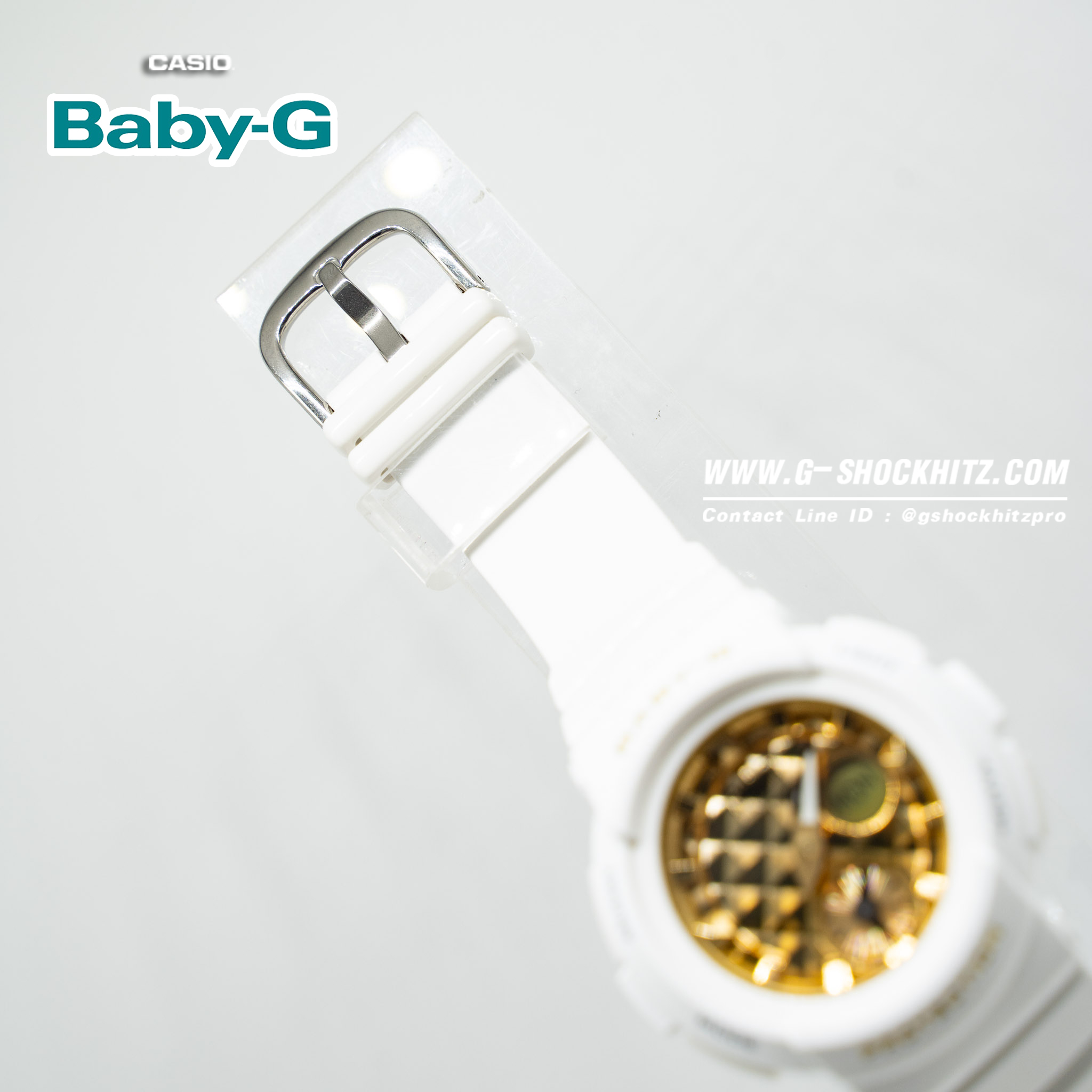 CASIO BABY-G นาฬิกาข้อมือ นาฬิกากันน้ำ นาฬิกาของแท้ ประกันศูนย์ CMG 1 ปี รุ่น BGA-195M-7A นาฬิกาสีขาว