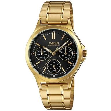 CASIO นาฬิกาคาสิโอ นาฬิกาข้อมือ นาฬิกากันน้ำ นาฬิกาของแท้ ประกันศูนย์ CMG 1 ปี รุ่น LTP-V300G-1A นาฬิกาสีทอง