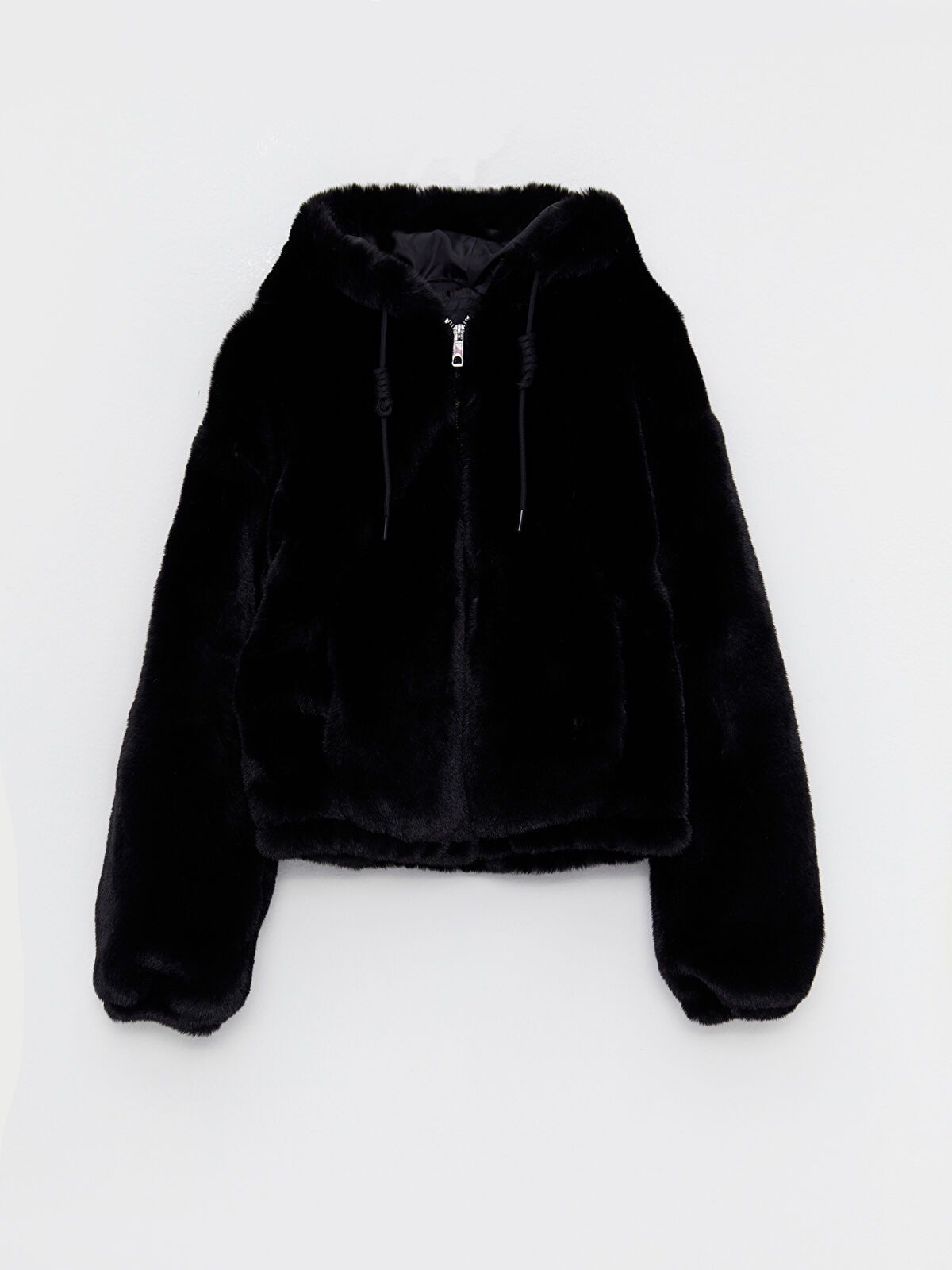 915 เสื้อเฟอร์กันหนาว หมวกฮู้ด เสื้อขน Fluffy hooded jacket แบรนด์ SANCTUARY ขาว