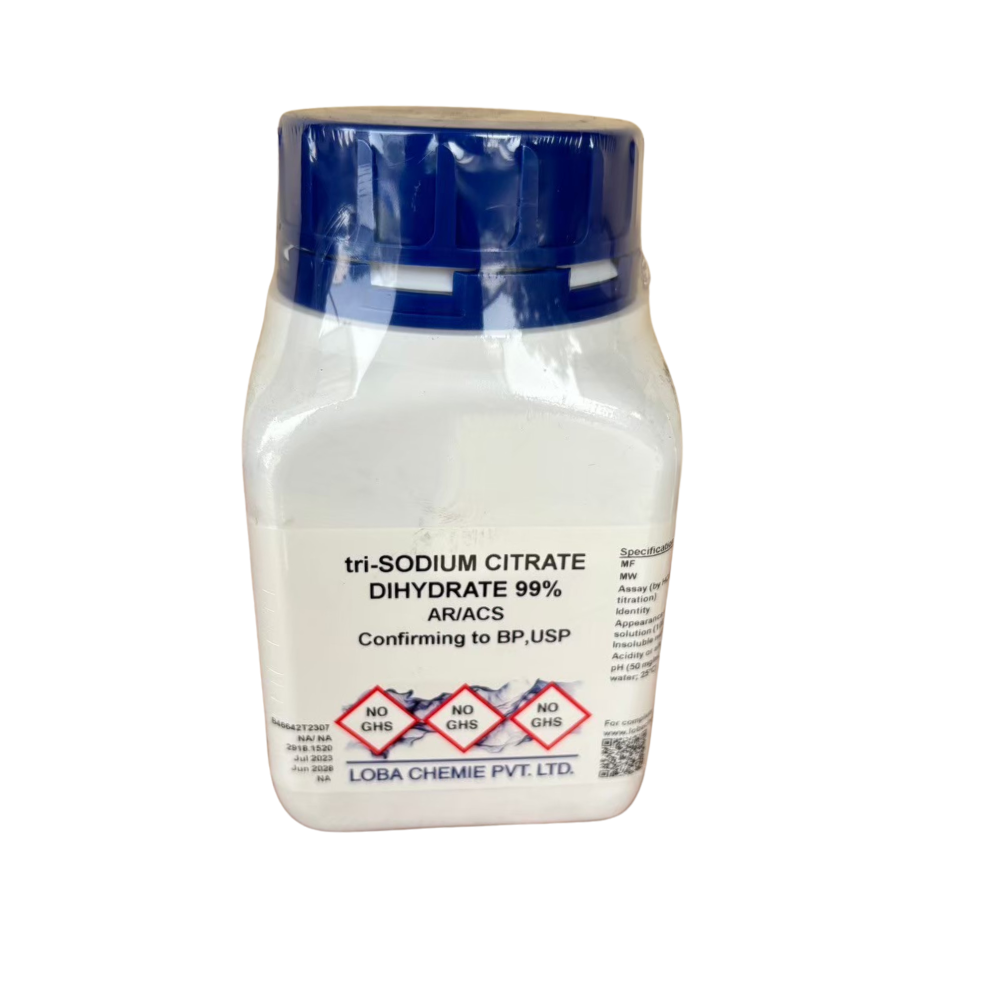 tri-Sodium Citrate Dihydrate 99%, AR/ACS 500 g. Loba Chemie™