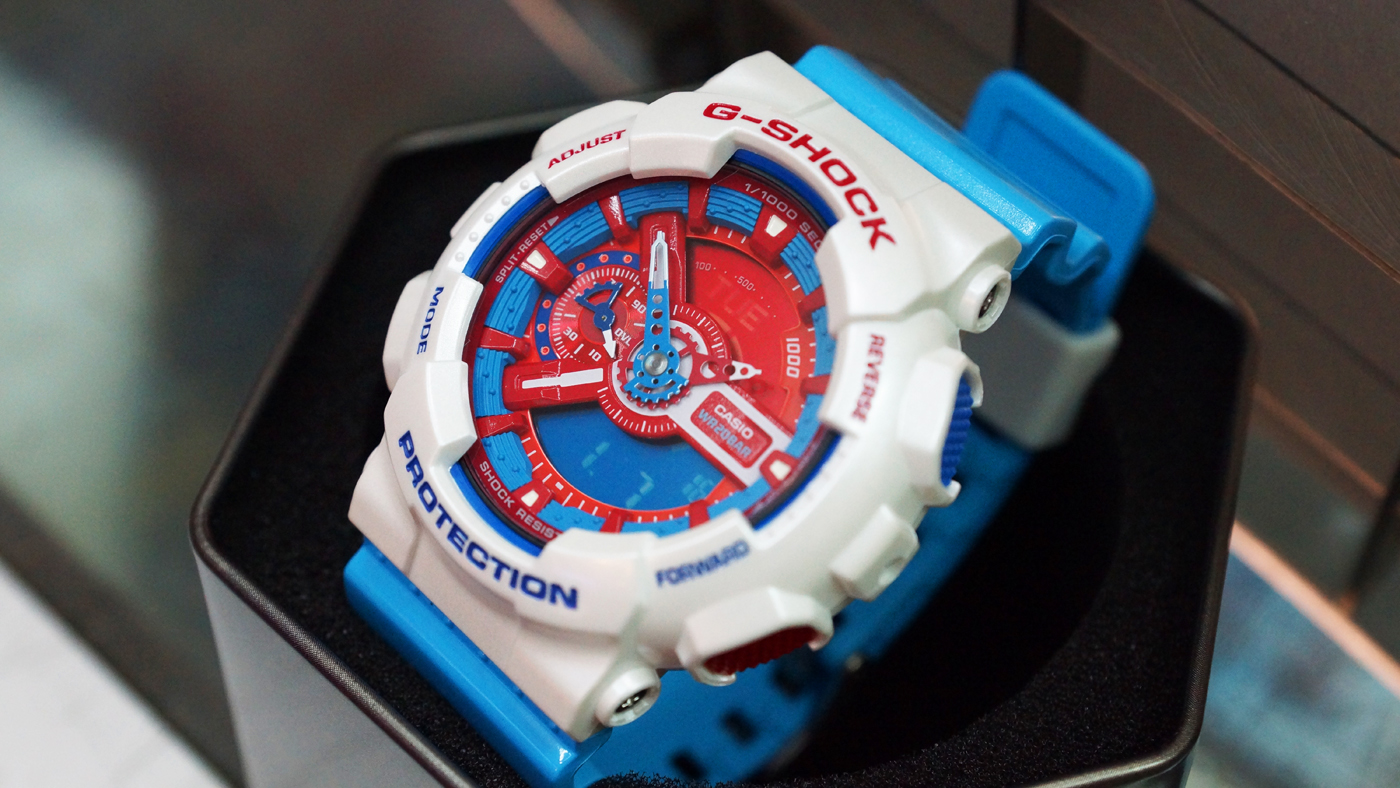CASIO G-SHOCK นาฬิกาข้อมือ นาฬิกากันน้ำ นาฬิกาของแท้ ประกันศูนย์ CMG 1 ปี รุ่น GA-110AC-7A นาฬิกาสีขาว