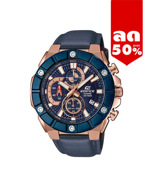 CASIO นาฬิกาคาสิโอ นาฬิกาข้อมือ นาฬิกากันน้ำ นาฬิกาของแท้ ประกันศูนย์ CMG 1 ปี รุ่น EFR-569BL-2A นาฬิกาสีน้ำเงิน