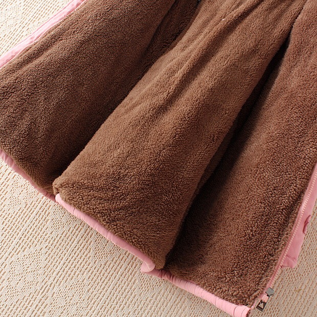 เสื้อโค้ทกันหนาว เสื้อกันหนาว หมวกฮูท แต่งขนเฟอร์น้ำตาล บุนวมอุ่นด้านใน Size S/M/L/XL/XXL