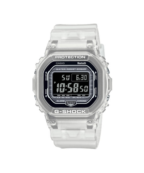 CASIO G-SHOCK นาฬิกาข้อมือ นาฬิกากันน้ำ นาฬิกาของแท้ ประกันศูนย์ CMG 1 ปี รุ่น DW-B5600G-7 นาฬิกาสีใส