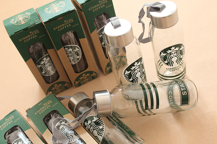 ขวดแก้วเก็บอุณหภูมิ STARBUCKS ขนาด 300ml