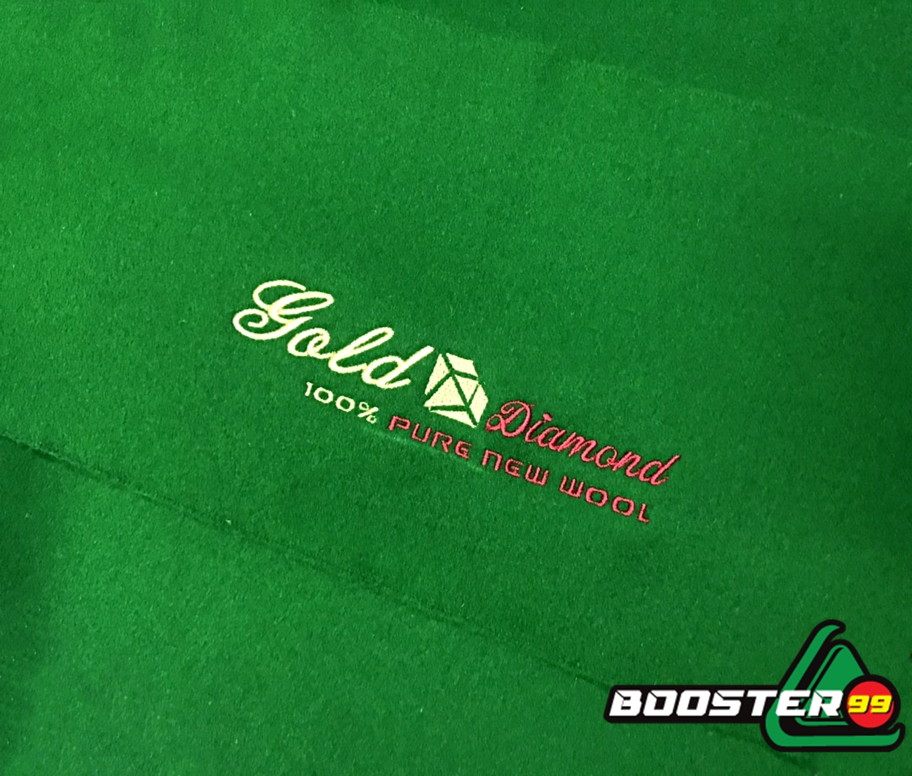 ผ้าสักหลาด โต๊ะสนุ๊ก รุ่น Gold diamond แบร์น Booster99 ราคาต่อ 1ชุด (ผ้าพื้น+ผ้าชิ่ง6ผืน)