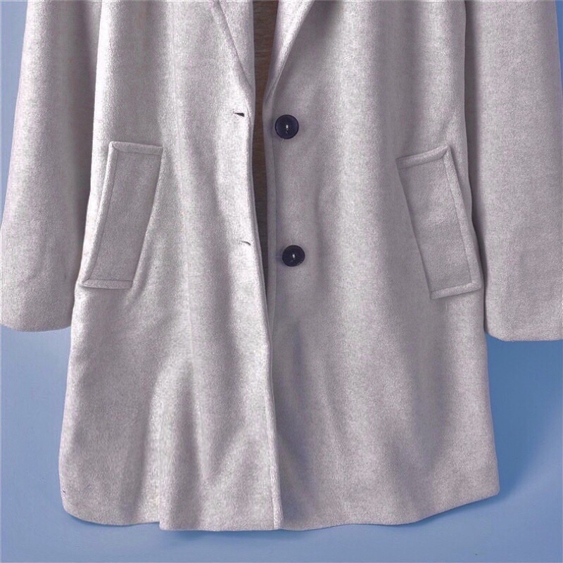 เสื้อโค้ดกันหนาว เสื้อกันหนาว overcoat โค้ทวูล สักหลาด ผสมวูล สีดำ แต่งคอปก กระดุมสองแถว แบรนด์ATCHING สำเนา สำเนา สำเนา สำเนา สำเนา ดำ