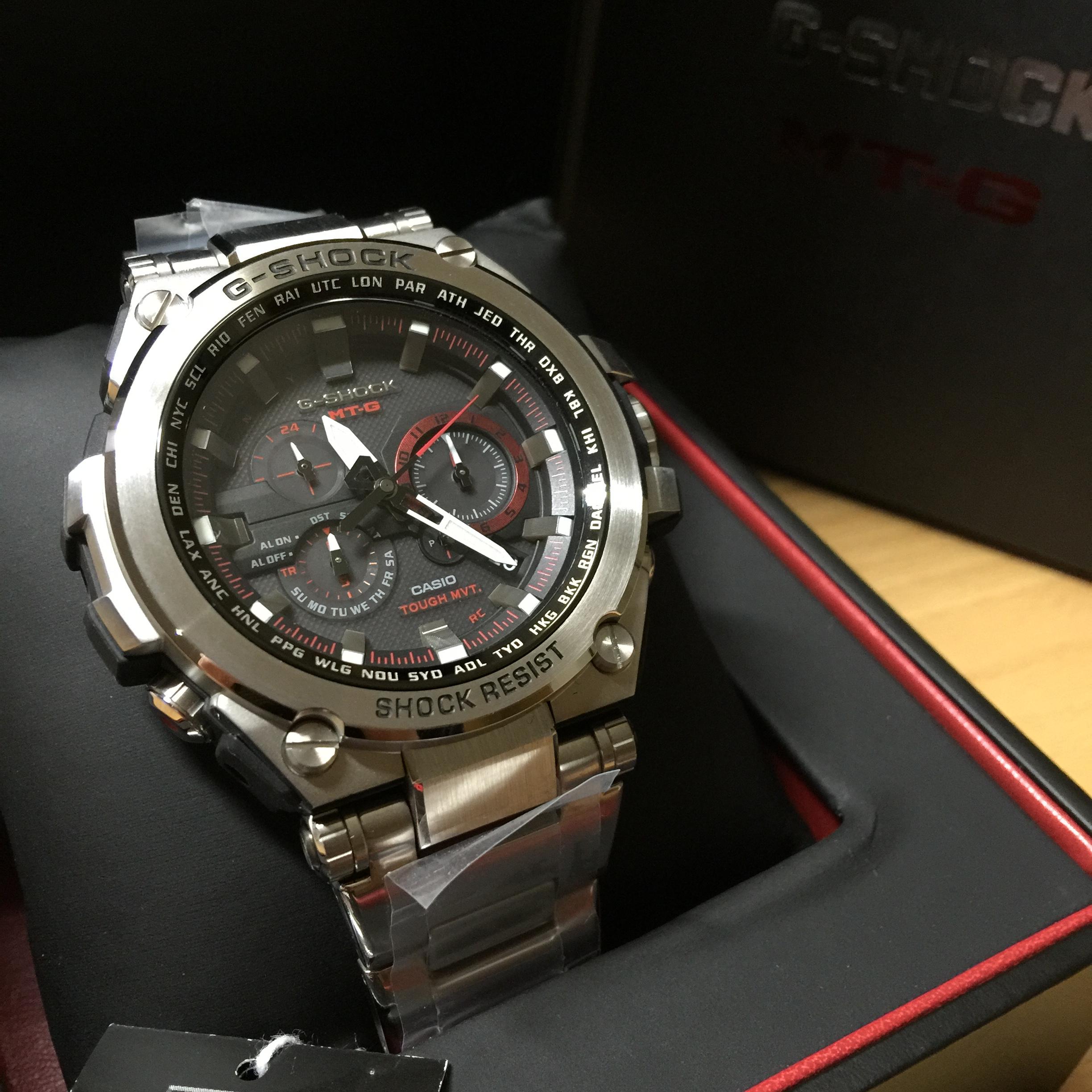 CASIO G-SHOCK นาฬิกาข้อมือ นาฬิกากันน้ำ นาฬิกาของแท้ ประกันศูนย์ CMG 1 ปี รุ่น MTG-S1000D-1A4 นาฬิกาสีเงิน