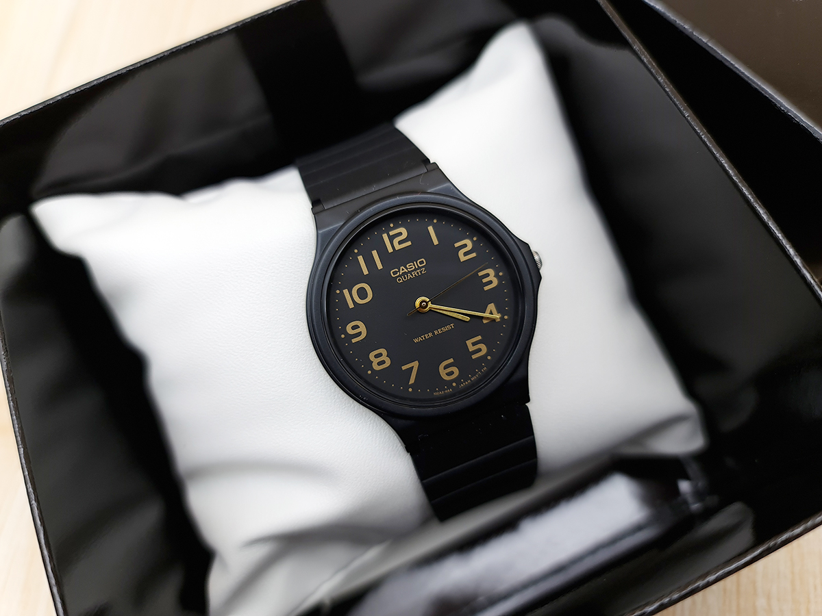 CASIO นาฬิกาคาสิโอ นาฬิกาข้อมือ นาฬิกากันน้ำ นาฬิกาของแท้ ประกันศูนย์ CMG 1 ปี รุ่น MQ-24-1B2 นาฬิกาสีดำ