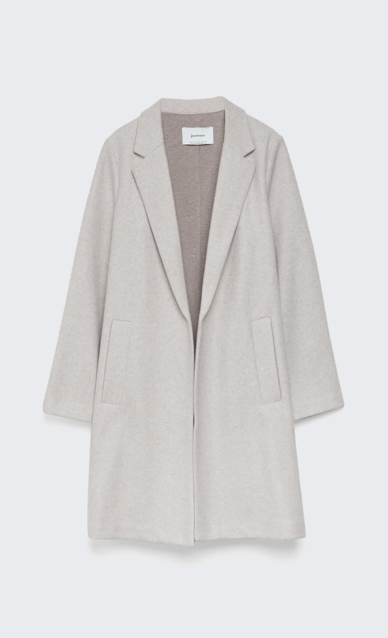 เสื้อโค้ท เสื้อโค้ทกันหนาว โค้ทวูล tailored knot coat สีเบจ แบรนด์ STRADIVARIUS สำเนา