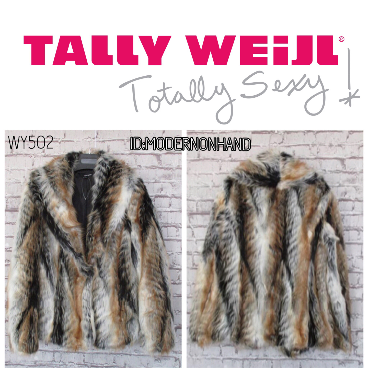 Papaya เสื้อนอก แต่งขน เสื้อกันหนาวขนเฟอร์ สีน้ำตาล งานพรีเมี่ยม แบรนด์ TALLY WEIJL แท้ งานสวย หรูมากคะ SiZe M/L/XL