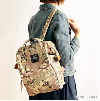 กระเป๋า เป้ สะพายหลัง ANELLO❗️Square Rucksack 👉🏼สีCAMO KHAKI •เนื้อผ้าPolyester canvas •งานเทพ งาน Top mirror