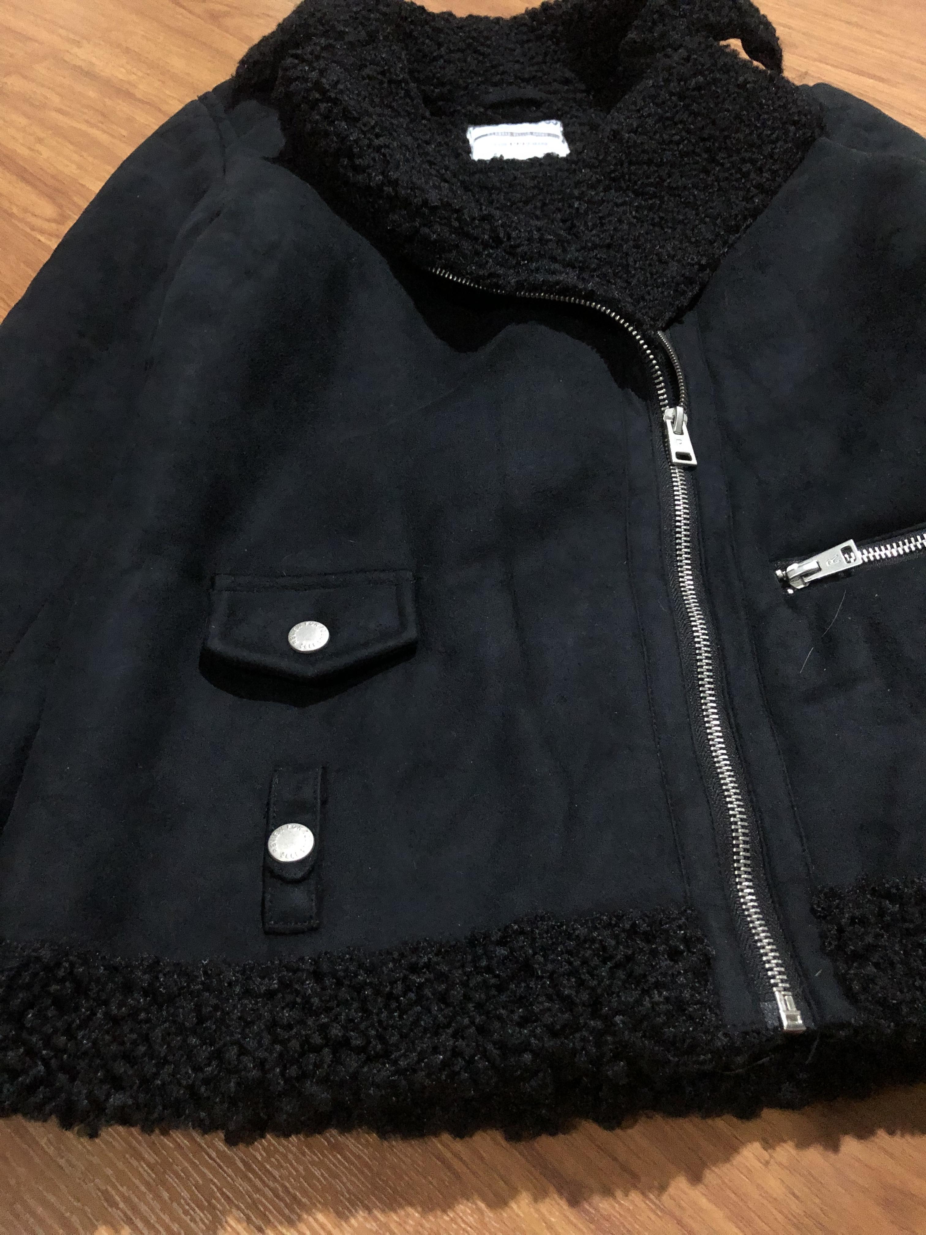 เสื้อโค้ท กันหนาว Pea coat หนังกลับ สีดำ REVIEW ดำ