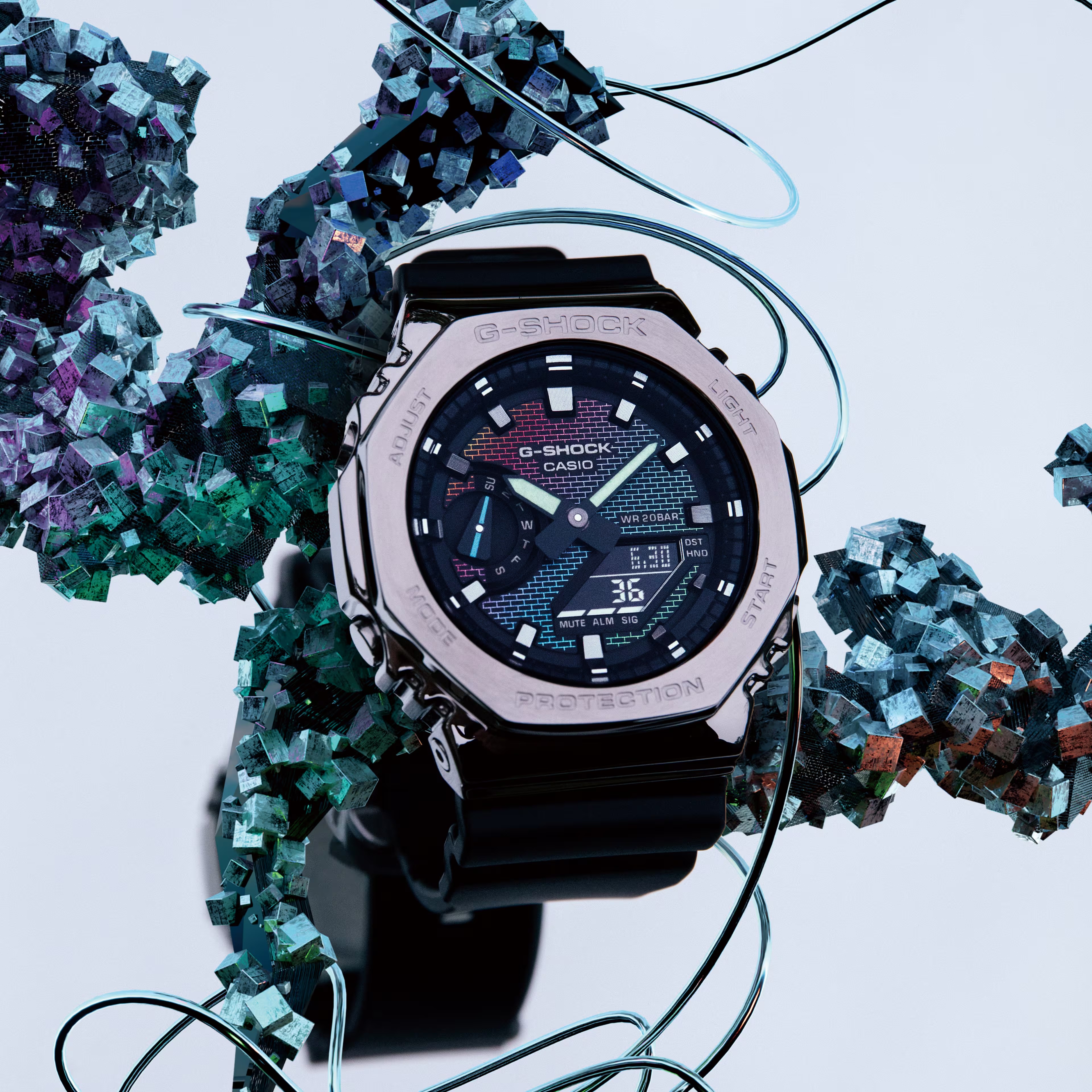 CASIO G-SHOCK นาฬิกาข้อมือ นาฬิกากันน้ำ นาฬิกาของแท้ ประกันศูนย์ CMG 1 ปี รุ่น GM-2100RW-1A นาฬิกาสีดำ