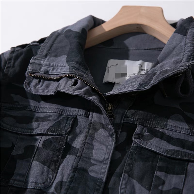 American rag cie เสื้อนอกเขียวทหาร เสื้อแจ็คเก็ต แนวทหาร แพทเทิน สวย เท่ห์ มาก แบรนด์ American rag cieสำเนา สำเนา เขียวเทา