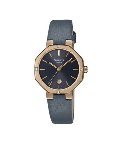 CASIO SHEEN นาฬิกาข้อมือ นาฬิกากันน้ำ นาฬิกาของแท้ ประกันศูนย์ CMG 1 ปี รุ่น SHE-4543GL-8A นาฬิกาสีเทา