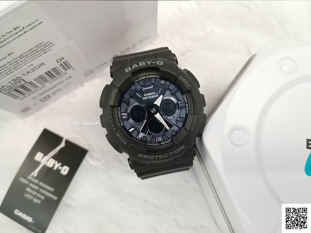 CASIO BABY-G นาฬิกาข้อมือ นาฬิกากันน้ำ นาฬิกาของแท้ ประกันศูนย์ CMG 1 ปี รุ่น BA-130-1A2 นาฬิกาสีดำ