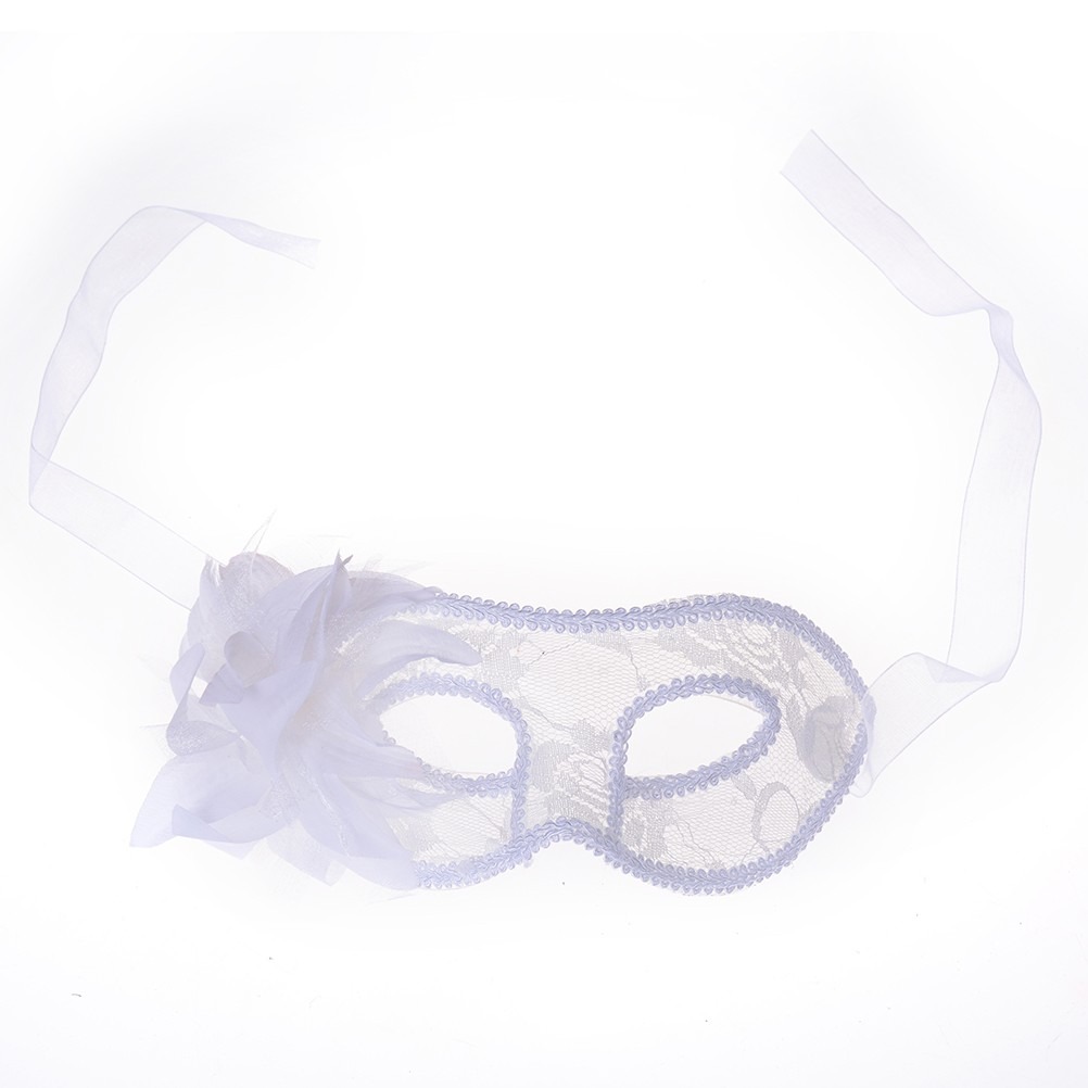 หน้ากากแฟนซี ลายลูกไม้ ประดับดอกดอกลินลี่ และขนนก หน้ากากปาร์ตี้ลายลูกไม้ หน้ากากคอสเพลย์ Hot Sexy Seductive Lace Mask