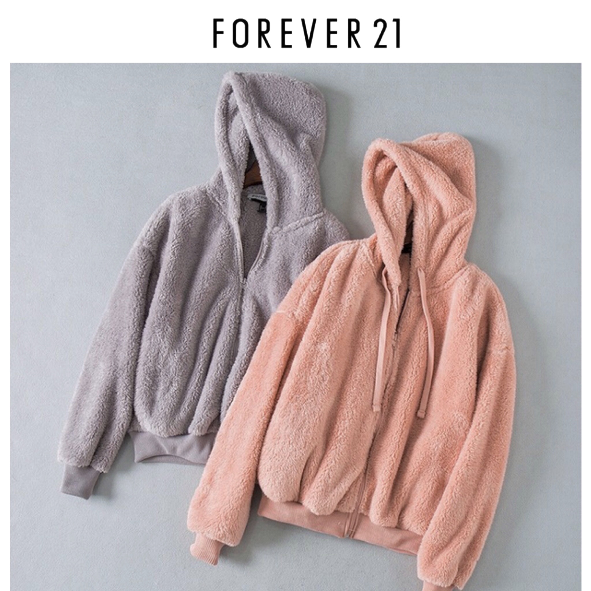 เสื้อเฟอร์กันหนาว แบรนด์ Forever21 เสื้อคลุมขน สีชมพู ขนนิ่มฟู นุ่มมากคะ สำเนา ชมพู