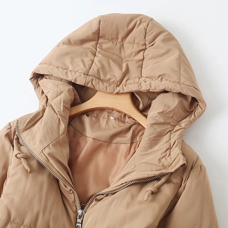 เสื้อกันหนาว เสื้อฮู้ดเฟอร์ บุนวมอุ่น สีนู้ดส้ม แบรนด์ Cranberry jeans (padded puffer coat สำเนา