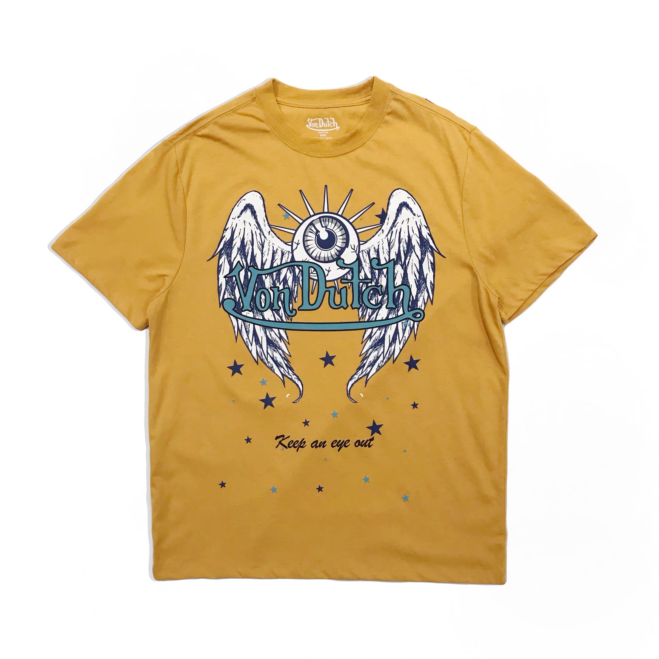 VON DUTCH Tee T-shirt Fly high Hoodie with Long Sleeves เสื้อวอร์ม สเวตเตอร์ starwars หน้ากาก แขนยาว ลาย สำเนา สำเนา เหลือง