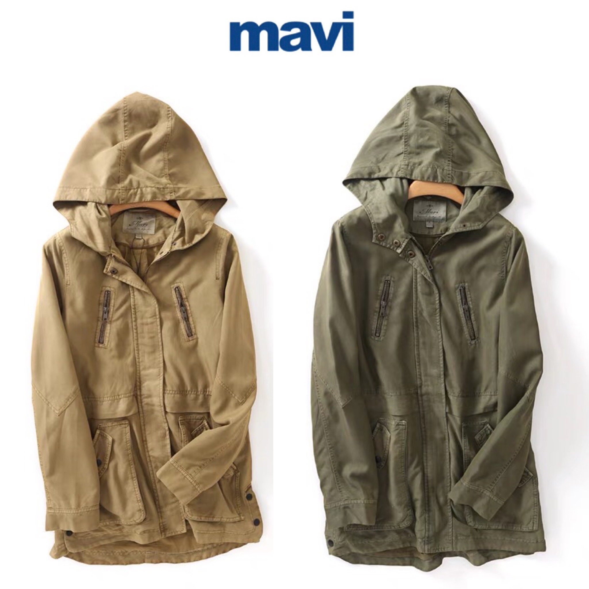 Mavi เสื้อนอกเขียวทหาร เสื้อแจ็คเก็ต เสื้อฮู้ด แนวทหาร แพทเทินสวย เท่ห์ มาก แบรนด์ MAVI เขียว