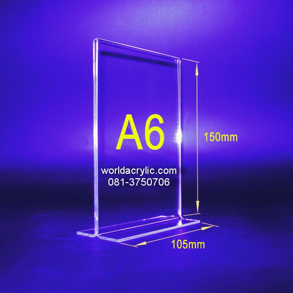 ป้ายสอดกระดาษขนาด A6 แบบตัว T คว่ำ