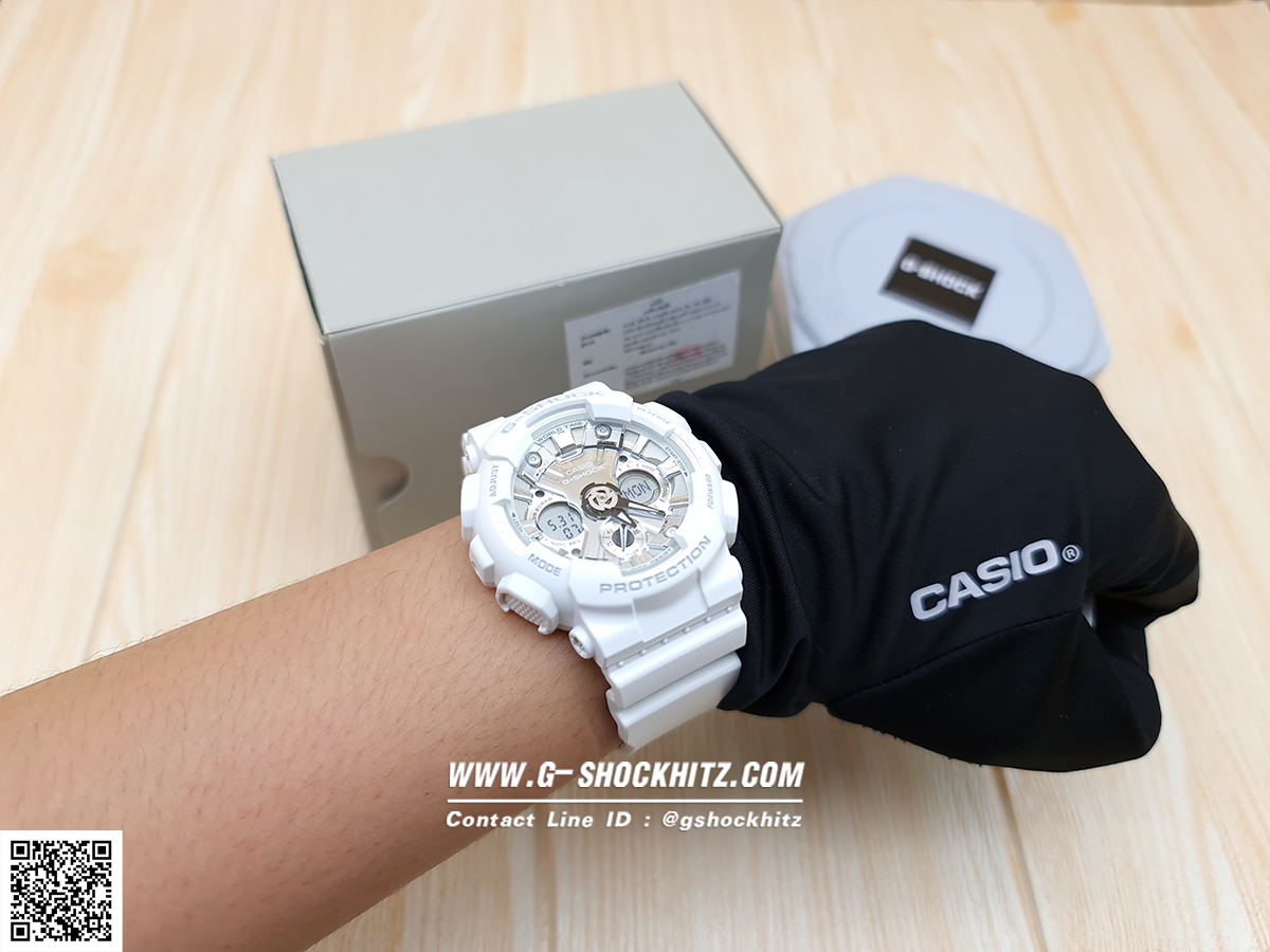 CASIO G-SHOCK นาฬิกาข้อมือ นาฬิกากันน้ำ นาฬิกาของแท้ ประกันศูนย์ CMG 1 ปี รุ่น GMA-S120MF-7A1 นาฬิกาสีขาว
