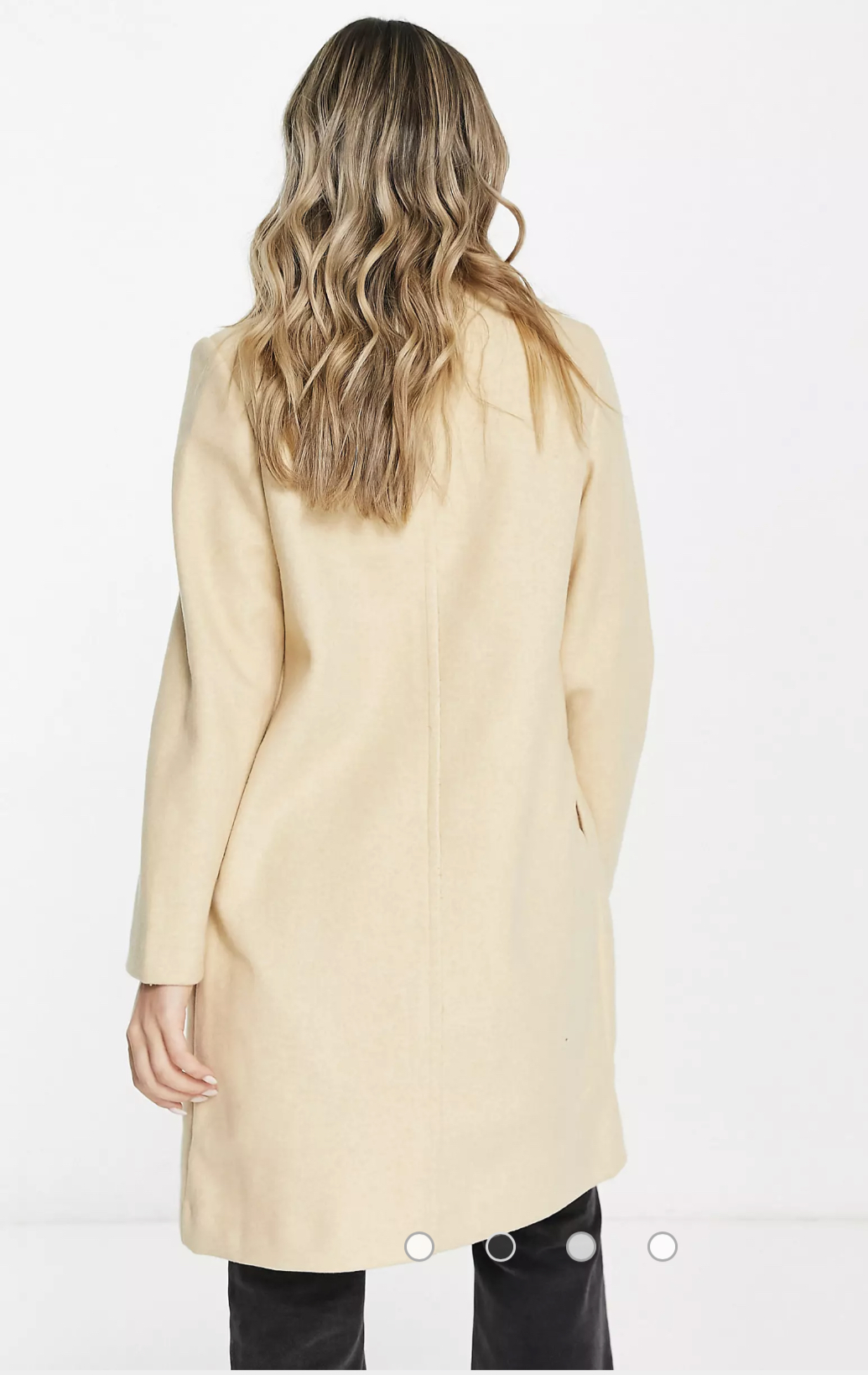 เสื้อโค้ท เสื้อโค้ทกันหนาว โค้ทวูล tailored knot coat สีเบจ แบรนด์ STRADIVARIUS สำเนา