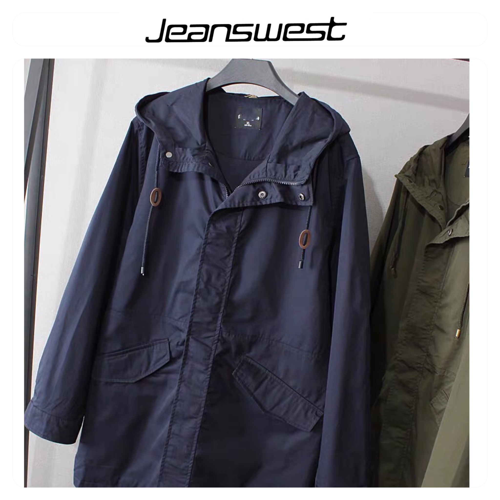 Jeanswest เสื้อนอกเขียวทหาร เสื้อแจ็คเก็ต แนวทหาร แบรนด์ JEANSWEST เขียว