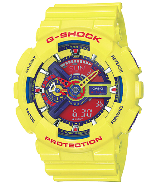 CASIO G-SHOCK นาฬิกาข้อมือ นาฬิกากันน้ำ นาฬิกาของแท้ ประกันศูนย์ CMG 1 ปี รุ่น GA-110A-9 นาฬิกาสีเหลือง