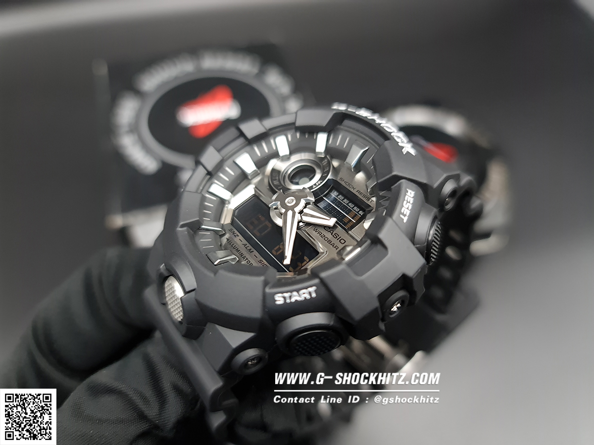 CASIO G-SHOCK นาฬิกาข้อมือ นาฬิกากันน้ำ นาฬิกาของแท้ ประกันศูนย์ CMG 1 ปี รุ่น GA-710-1A นาฬิกาสีดำ