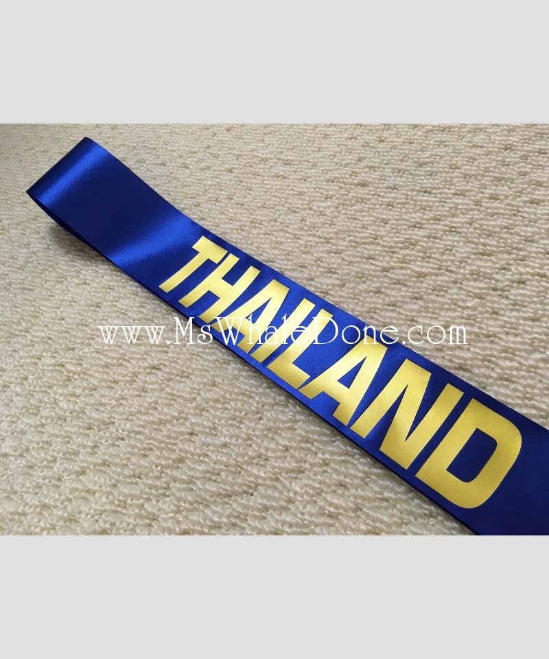 13ประเทศ สายสะพายชื่อประเทศ มิสไทยแลนด์ มิสยูนิเวอร์ส ใช้งานประกวด งานเลี้ยงสังสรรค์
