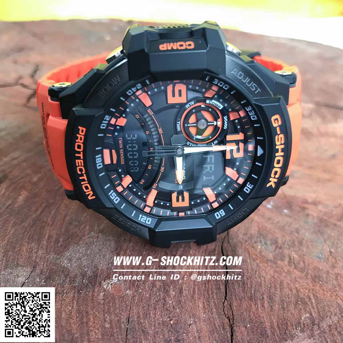 CASIO MID YEAR SALE G-SHOCK นาฬิกาข้อมือ นาฬิกากันน้ำ นาฬิกาของแท้ ประกันศูนย์ CMG 1 ปี รุ่น GA-1000-4A นาฬิกาสีส้ม