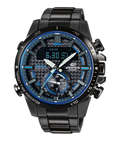 CASIO EDIFICE นาฬิกาข้อมือ นาฬิกากันน้ำ นาฬิกาของแท้ ประกันศูนย์ CMG 1 ปี รุ่น ECB-800DC-1A นาฬิกาสีดำ