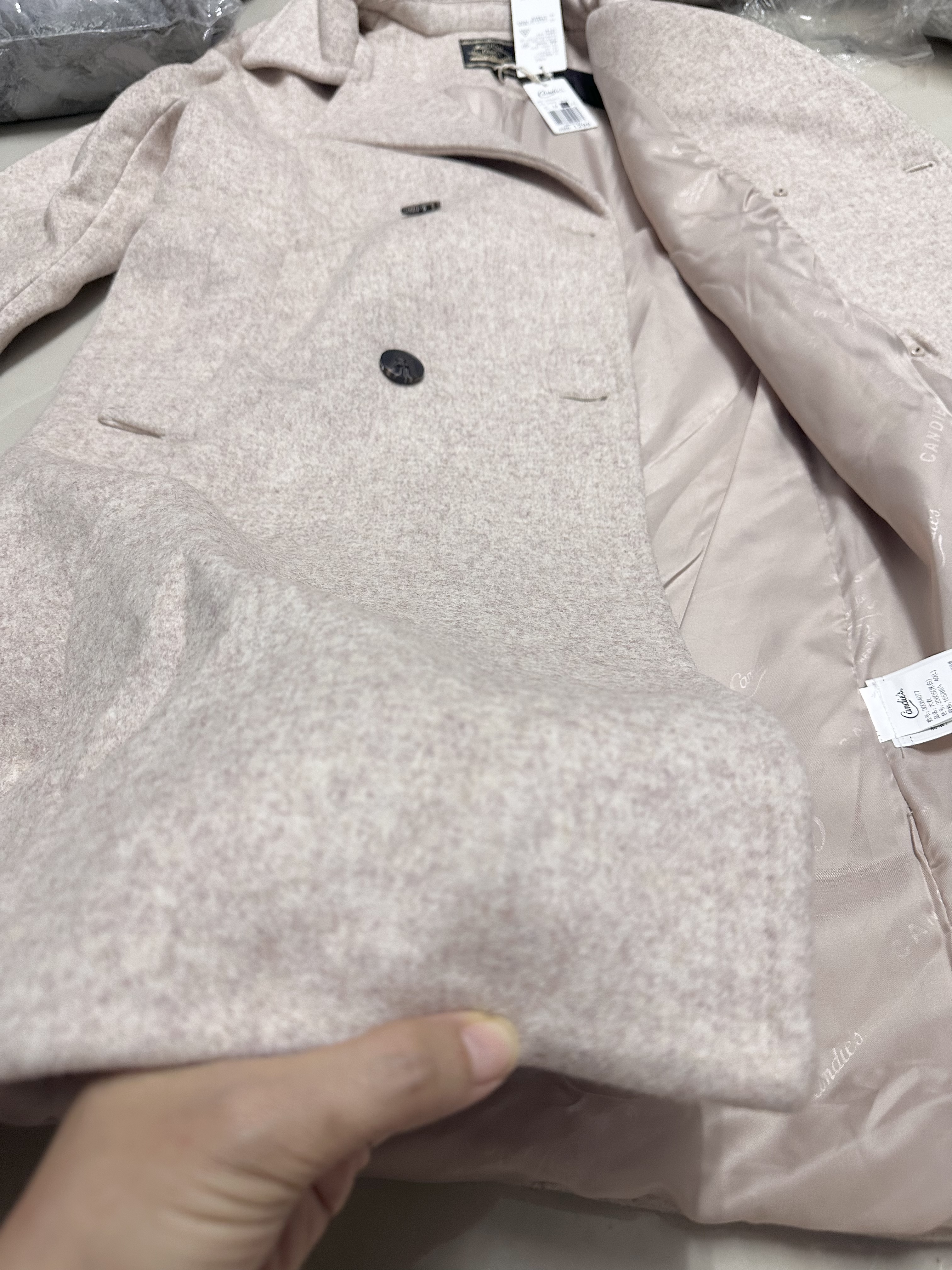 เสื้อโค้ท เสื้อโค้ทกันหนาว โค้ทสักหลาดสีแดง แบรนด์ Candie's