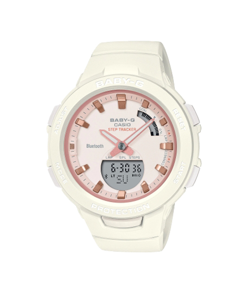 CASIO BABY-G นาฬิกาข้อมือ นาฬิกากันน้ำ นาฬิกาของแท้ ประกันศูนย์ CMG 1 ปี รุ่น BSA-B100CS-7A นาฬิกาสีขาว