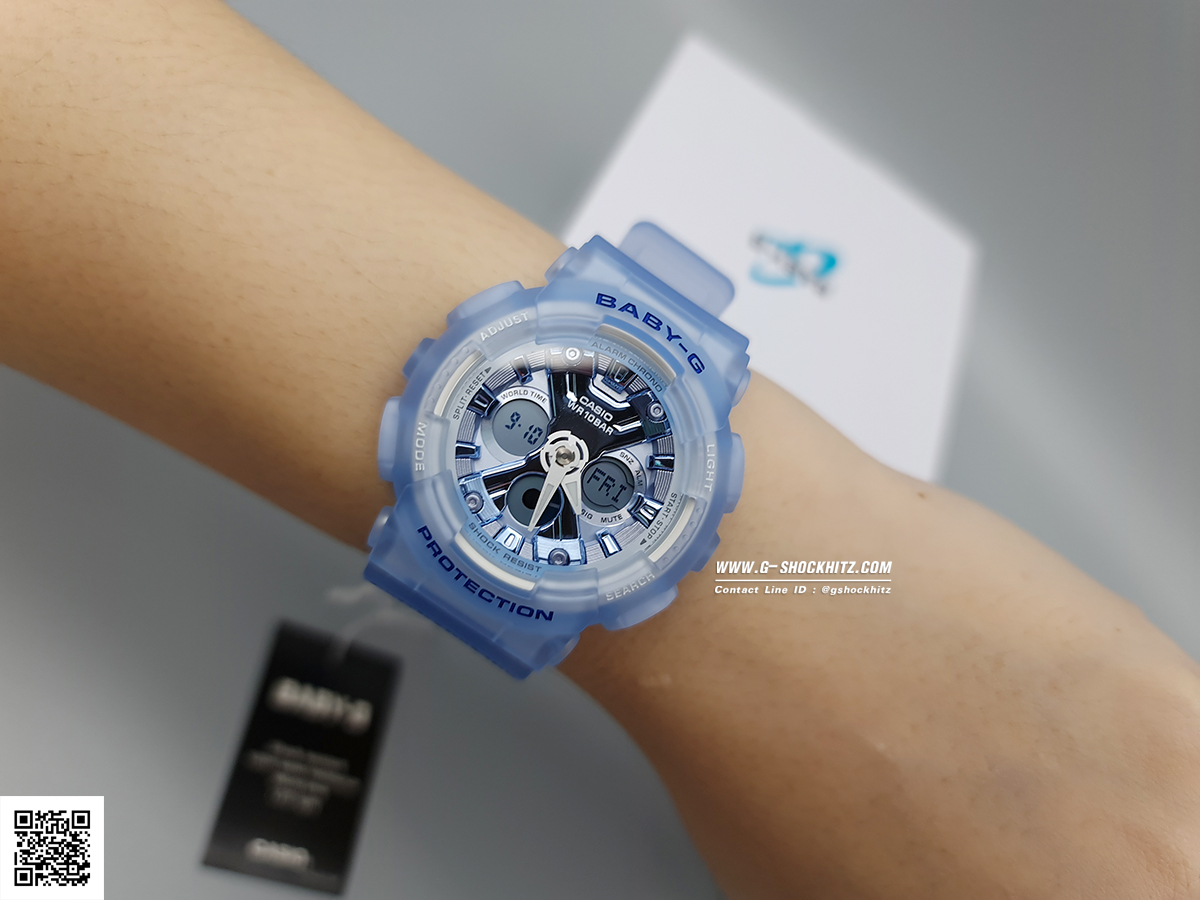 CASIO BABY-G นาฬิกาข้อมือ นาฬิกากันน้ำ นาฬิกาของแท้ ประกันศูนย์ CMG 1 ปี รุ่น BA-130CV-2A นาฬิกาสีฟ้า