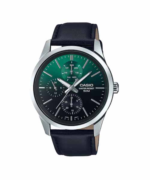 CASIO นาฬิกาคาสิโอ นาฬิกาข้อมือ นาฬิกากันน้ำ นาฬิกาของแท้ ประกันศูนย์ CMG 1 ปี รุ่น MTP-E330L-3A นาฬิกาสีดำ