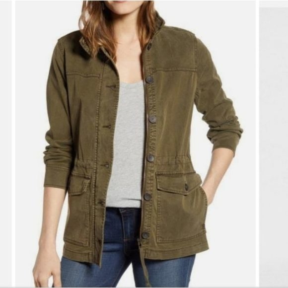 LUCKY BRAND เสื้อนอกเขียวทหาร เสื้อแจ็คเก็ต แนวทหาร แพทเทิน Lucky brandสวย เท่ห์ มาก แบรนด์ In extenso สำเนา เขียว