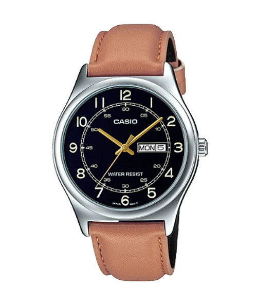 CASIO นาฬิกาคาสิโอ นาฬิกาข้อมือ นาฬิกากันน้ำ นาฬิกาของแท้ ประกันศูนย์ CMG 1 ปี รุ่น MTP-V006L-1B3 นาฬิกาสีน้ำตาล