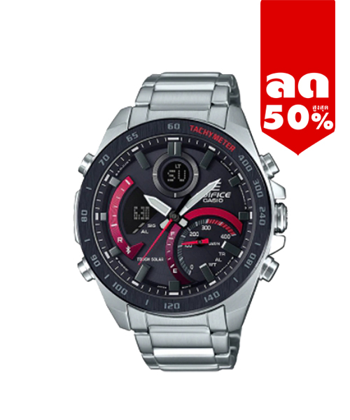 CASIO EDIFICE นาฬิกาข้อมือ นาฬิกากันน้ำ นาฬิกาของแท้ ประกันศูนย์ CMG 1 ปี รุ่น ECB-900DB-1A นาฬิกาสีเงิน