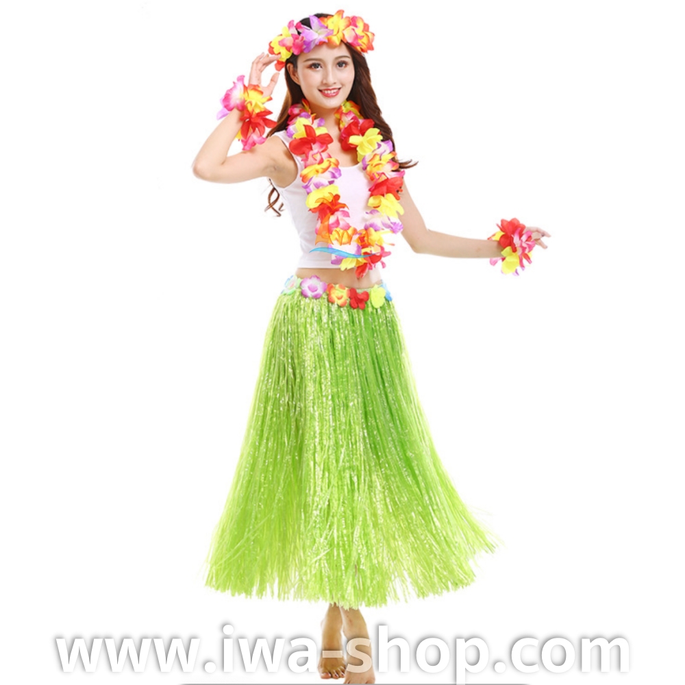 ยาว 80 cm เขียว ชุดฮาวายกระโปรงฟาง หนาพิเศษ ครบเซตพวงมาลัยรุ้งใหญ่ เซตชุดกระโปรงเชือกฟางฟูๆ กระโปรงฮาวาย กระโปรงเชือกฟาง ชุดฮาวาย ปาร์ตี้ ชุดฮาวายเชือกปอฟาง ชุดระบําชาวเกาะ